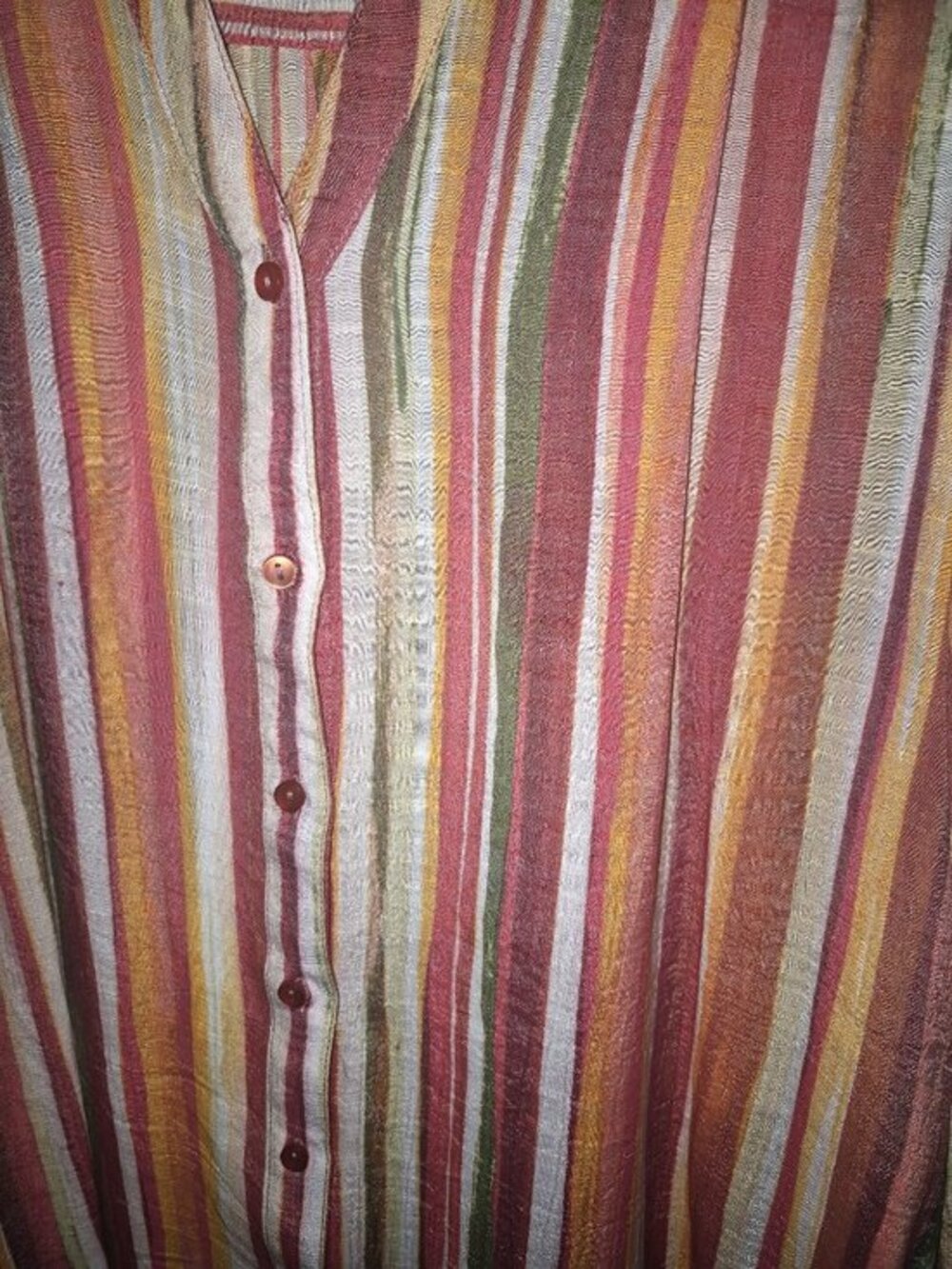 Zac & Rachel Striped Blouse Top Womens Medium M Pink Orange Boho - Picture 4 of 5
